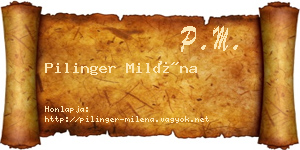 Pilinger Miléna névjegykártya
